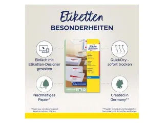 inkjetetiket Avery 63,5x33,9mm wit 25 vel 24 etiketten per vel - 5