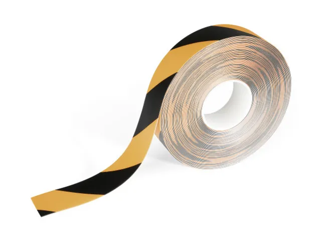 Durable Signaal Sticker Vloermarkering Geel/zwart 50mmx30m