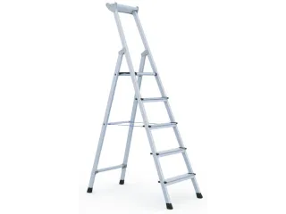 trapladder,eenzijdig,6trede(n),Stand H 1,49m,balk L 2,37m,aluminium - 3