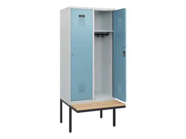 locker met bank,HxBxD 1950x800x815mm,2vak,vak B 400mm,cilinderslot