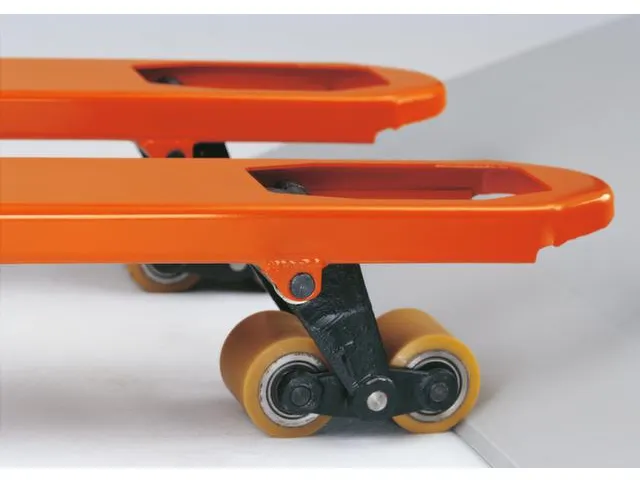 Palletwagen 2.5t Zwenk/vorkwielen Nylon Dubbelvoudig Vorklengte 1150mm