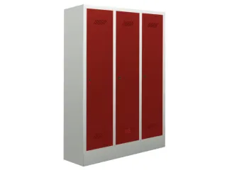 lockerkast v. kinderen,HxBxD 1600x930x500mm,3vak,RAL7035,front RAL3000 - 2
