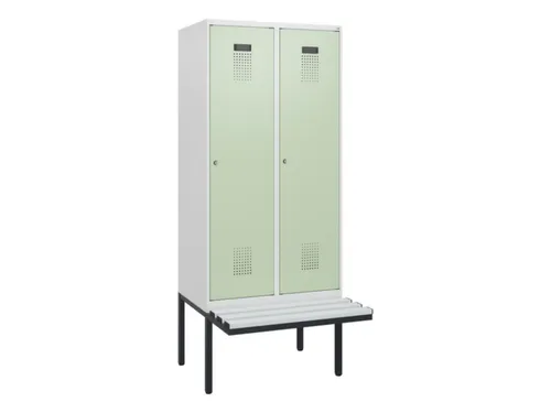 locker met bank,HxBxD 1950x800x815mm,2vak,vak B 400mm,cilinderslot