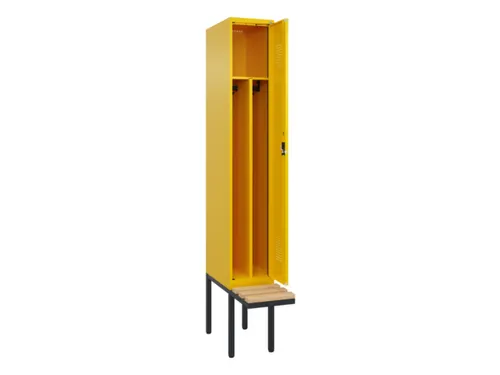locker met bank,voor scheiding van kleding,HxBxD 2120x300x815mm,1vak
