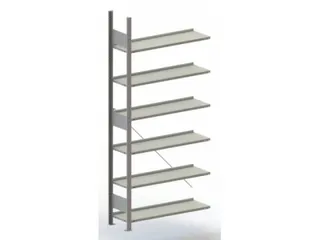 Inhaakstelling Aanbouwveld Verzinkt 1850x756x636mm 6legborden 80kg - 2