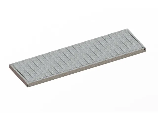 legbord van plaatstaal,v. breedvakstelling,BxD 2000x600mm,vakl. 500kg