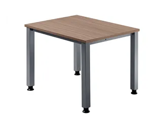 In hoogte verstelbaar bureau,HxBxD 680-760x800x800mm,blad notenboom - 1