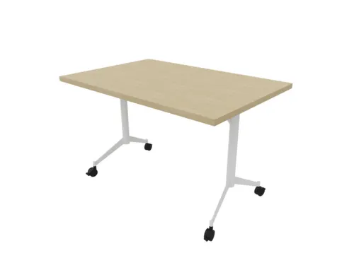 klaptafel,HxBxD 750x1200x700mm,hoekig,T-voet wit,ovale buis,blad eiken