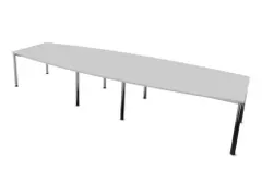 vergadertafel,HxBxD 740x4000x1400mm,vatvormig,MP-lichtgrijs