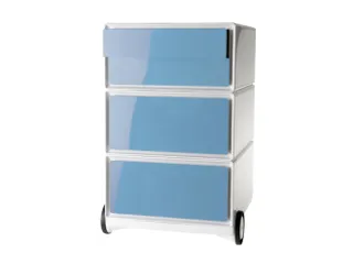 mobiel ladeblok,HxBxD 642x390x436mm,4lade(n),romp wit,front blauw - 1