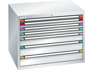 ladekast HxBxD 800x1005x695mm 7laden slot RAL7035 front RAL7035 - 2
