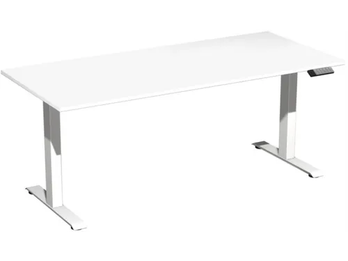 Elektrisch ihv bureau,HxBxD 730-1230x1800x800mm,blad wit,T-voet wit