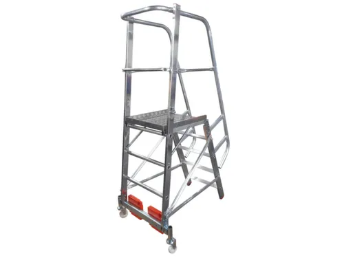 verrijdbare treden-platformladder,eenzijdig,5trede(n),stand H 1,1m
