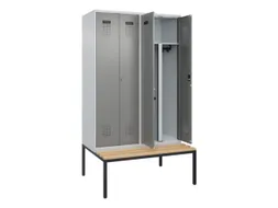 PBM-locker met bank,HxBxD 2120x1200x815mm,4vak,vak B 300mm