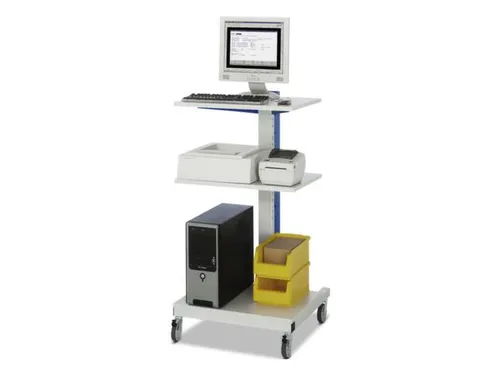 pc-station,HxBxD 1230x650x650mm,3legb.,niveaus lichtgrijs
