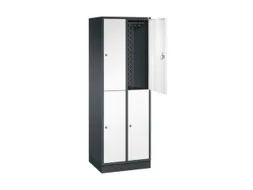 Dubbeldekse garderobekast,HxBxD 1950x620x500mm,2x2vak.,vak B 260mm
