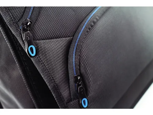 schoudertas Lightpak Solar zwart/blauw Polyester