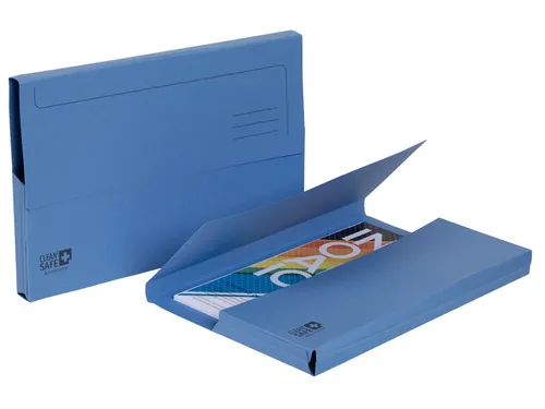 Pocketmap Exacompta Clean'Safe A4 400gr blauw 5 stuks