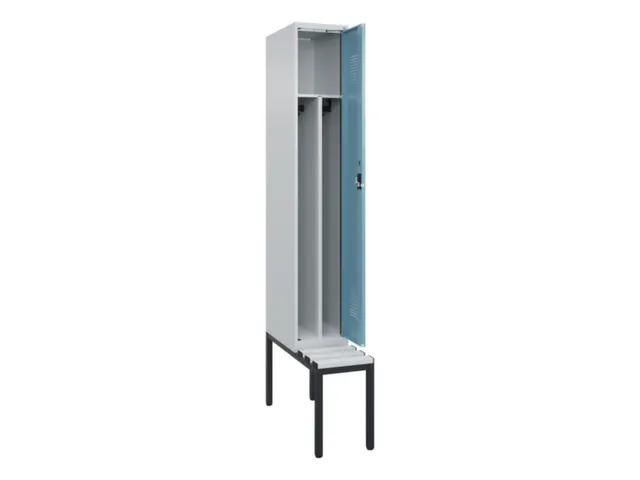 locker met bank,voor scheiding van kleding,HxBxD 2120x300x815mm,1vak