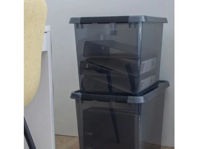 Comfort Line opbergbox 72L transparant grijs - 60x40x42cm