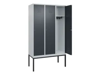 locker,HxBxD 2120x1200x500mm,3vak,vak B 400mm,cil.-slot,voetonderstel - 2
