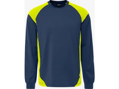Fristads 7071 GTM T-shirt lange mouw blauw/geel, maat S, per stuk