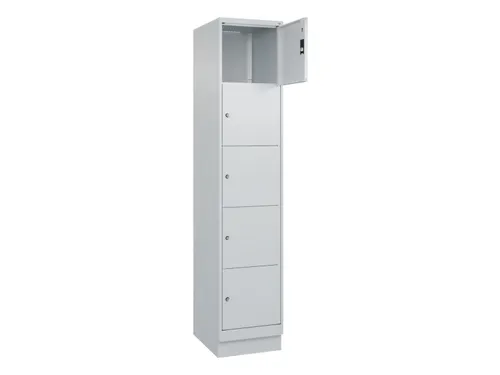 lockerkast,HxBxD 1950x400x500mm,1x5vakken,vak B 400mm,cil.-slot,sokkel