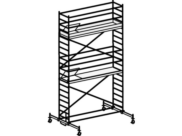 échafaudage roulant,portée H 6,6m,échafaudage H 5,82m