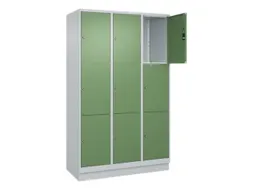 lockerkast,HxBxD 1950x1200x500mm,3x3vakken,vak B 400mm,cil.-slot