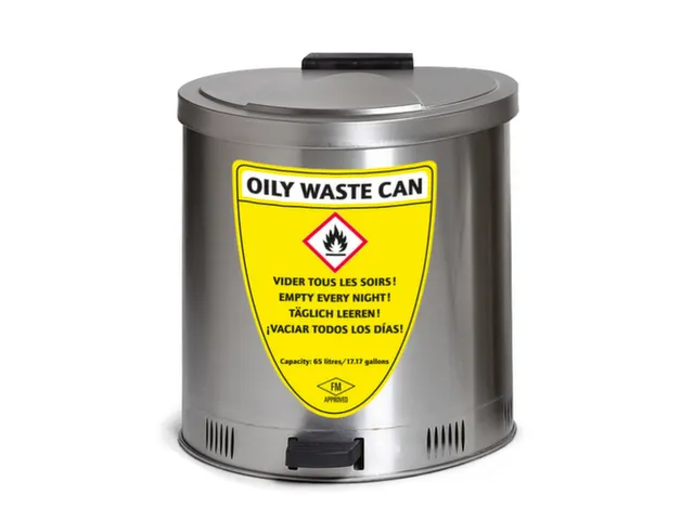 afvalbak voor poetsdoeken,RVS,HxBxD 580x535x545mm,m. pedaal