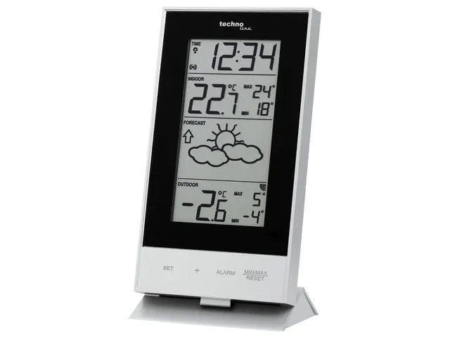 Weerstation Technoline WS 9910 85x166x56mm zilver/zwart met 1 buitense