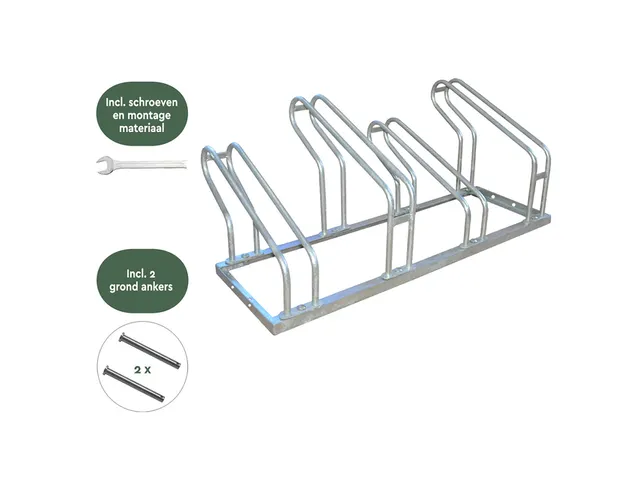 Fietsenrek BRASQ 4 fietsen BS400 zilver