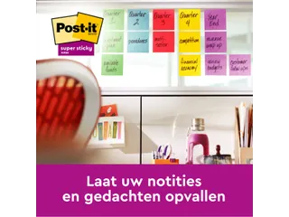 Memoblok Post-it 654 Super Sticky 76x76mm 90 vel rainbow 12 stuks - 5