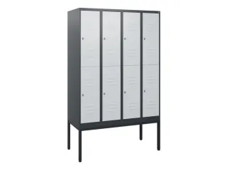 dubbeldekse locker,HxBxD 1950x1200x500mm,4x2vak.,vak B 300mm,cil.-slot - 1
