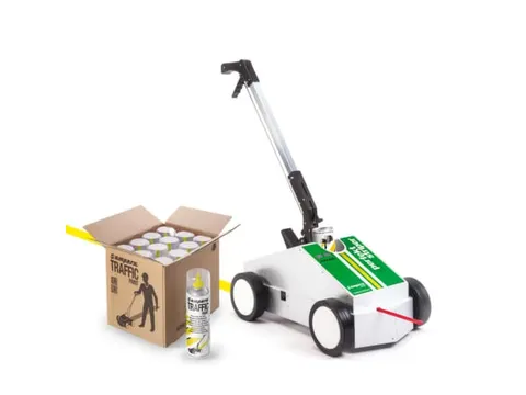 Vloermarkeringsset TRAFFIC PAINT met 12 verfbussen, geel