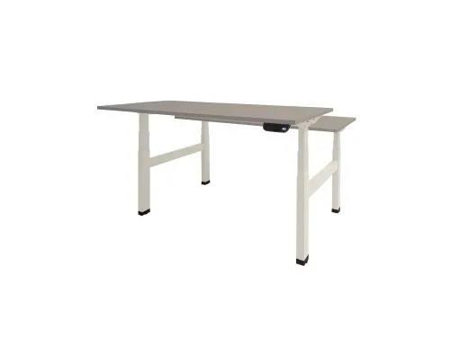 Dextro Plus Duo Zit-sta Bureau Elektrisch 180x80 Licht Grijs 25mm Wit