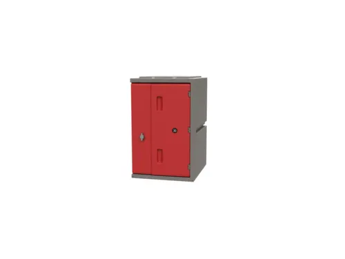 Kunststof locker,HxBxD 610x385x470mm,1vakken,draaigrendel,romp grijs