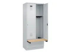 locker met bank,HxBxD 1950x800x815mm,2vak,vak B 400mm,cilinderslot