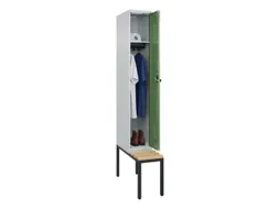 locker met bank,HxBxD 2120x300x815mm,1vak,vak B 300mm,draaigrendel