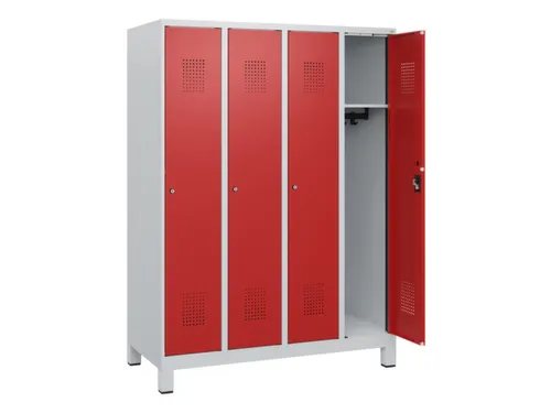 schoollocker,HxBxD 1630x1200x500mm,4vak,vak B 300mm,cil.-slot,voeten