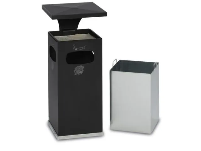 Combi-Asbak Staalplaat 910x395x395mm 3 Inworpopeningen Antraciet