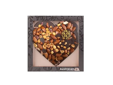Chocolat Australian coeur noir/noisettes