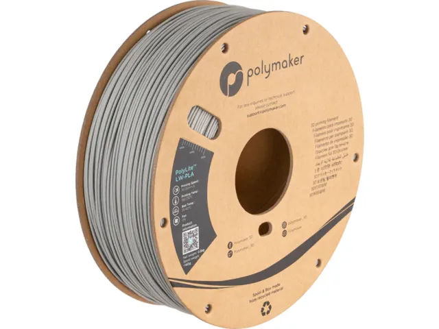 Polymaker 3D Printer filament PolyLite LW-PLA 1,75mm Grijs 0.8kg