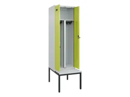 PBM-locker met bank,HxBxD 2120x600x815mm,2vak,vak B 300mm,draaigrendel