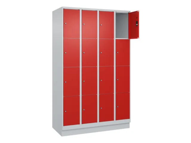lockerkast,HxBxD 1950x1200x500mm,4x4vakken,vak B 300mm,cil.-slot
