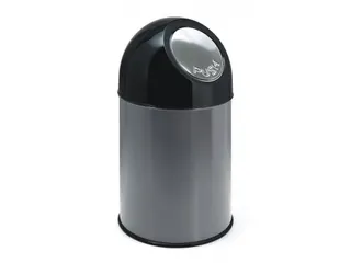 Afvalbak met pushdeksel en binnenemmer 30 Liter Metallic - 1
