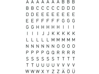 Etiket Herma 4154 5mm Letters A-Z Zwart op Transparant 240 stuks - 2
