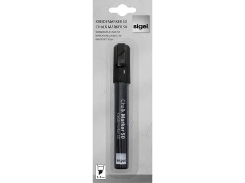 Krijtstift Sigel 1stuk zwart wig punt 1-5 mm