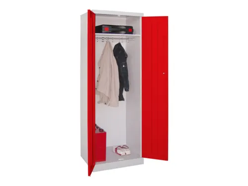 kleding-/wasgoedkast,HxBxD 1800x600x500mm,RAL7035,front RAL3000