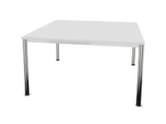 vergadertafel HxBxD 74x140x140cm vierkant 4voeten verchroomd Bl-wit